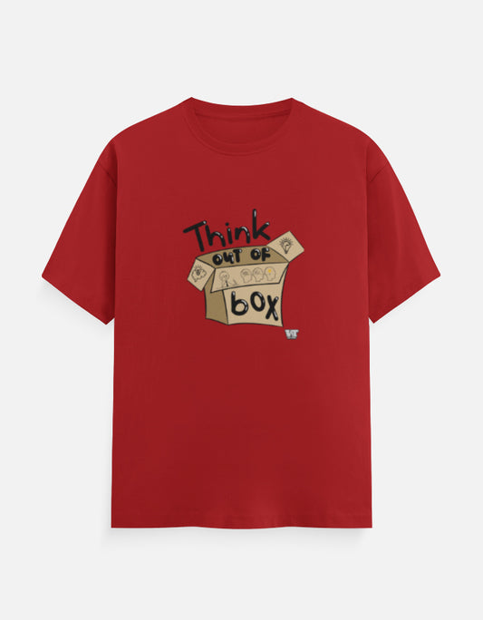 THINK OUTSIDE THE BOX — Classic Cotton Crew T-Shirt red