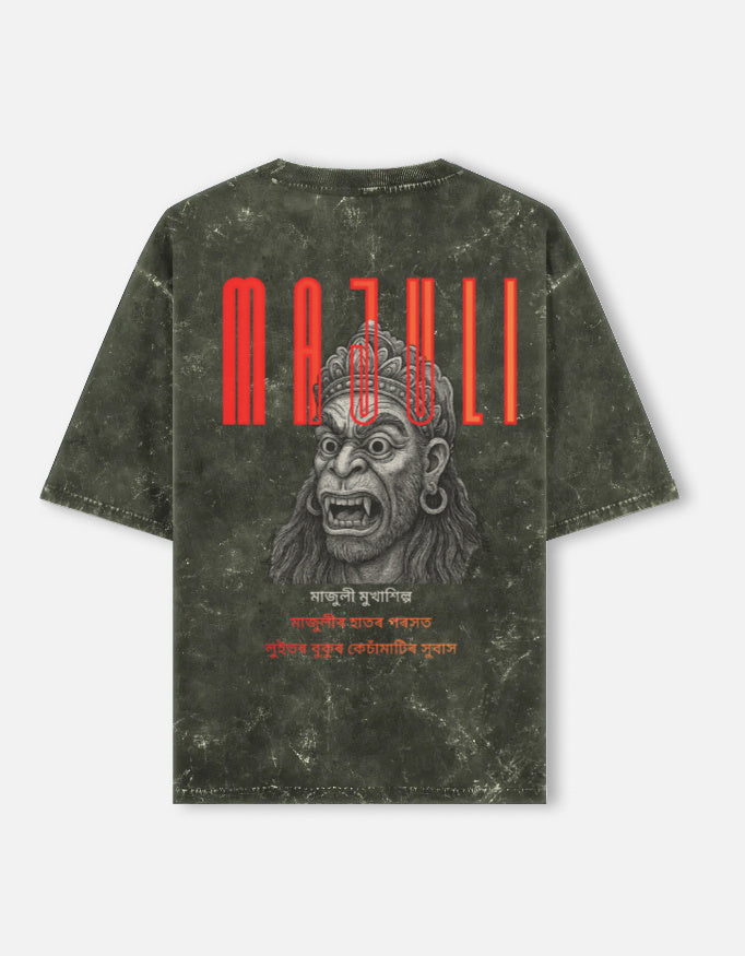 Color_OliveGreen Majuli Mask Art Back