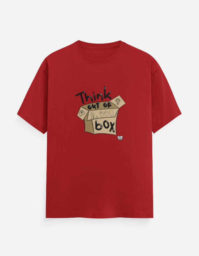 THINK OUTSIDE THE BOX — Classic Cotton Crew T-Shirt red
