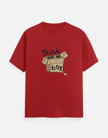 THINK OUTSIDE THE BOX — Classic Cotton Crew T-Shirt red