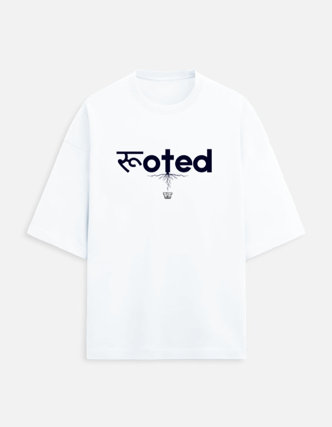 ROOTED — Oversized Terry T-Shirt
 white