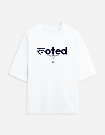 ROOTED — Oversized Terry T-Shirt
 white