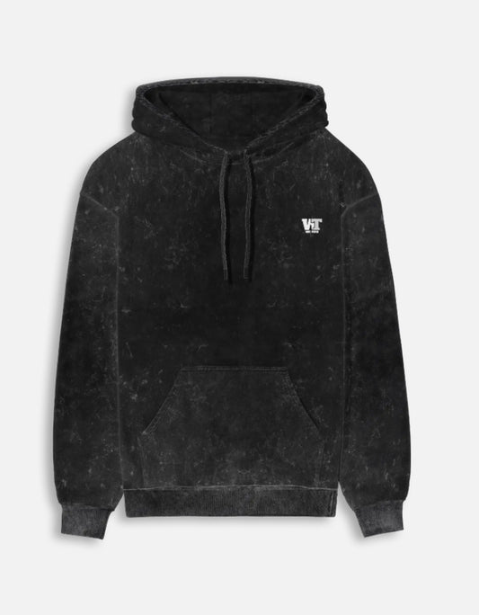 Color_Black Premium heavyweight acid washed cotton hoodie