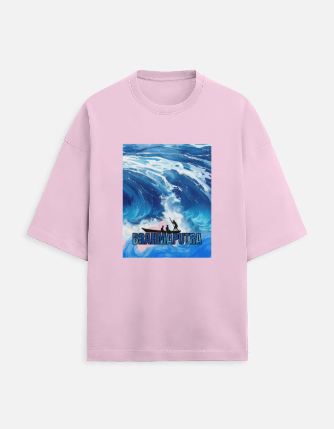 Color_LightBabyPink “WE TEES Brahmaputra Wave Rider – premium oversized cotton t-shirt with wave artwork”