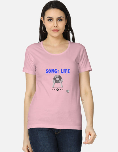 SONG: LIFE — Women’s Classic Cotton Crew T-Shirt pink