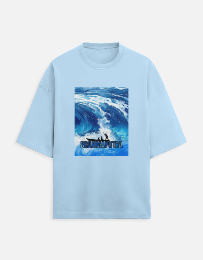 Color_BabyBlue “WE TEES Brahmaputra Wave Rider – premium oversized cotton t-shirt with wave artwork”