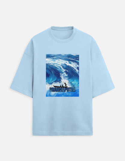 Color_BabyBlue “WE TEES Brahmaputra Wave Rider – premium oversized cotton t-shirt with wave artwork”