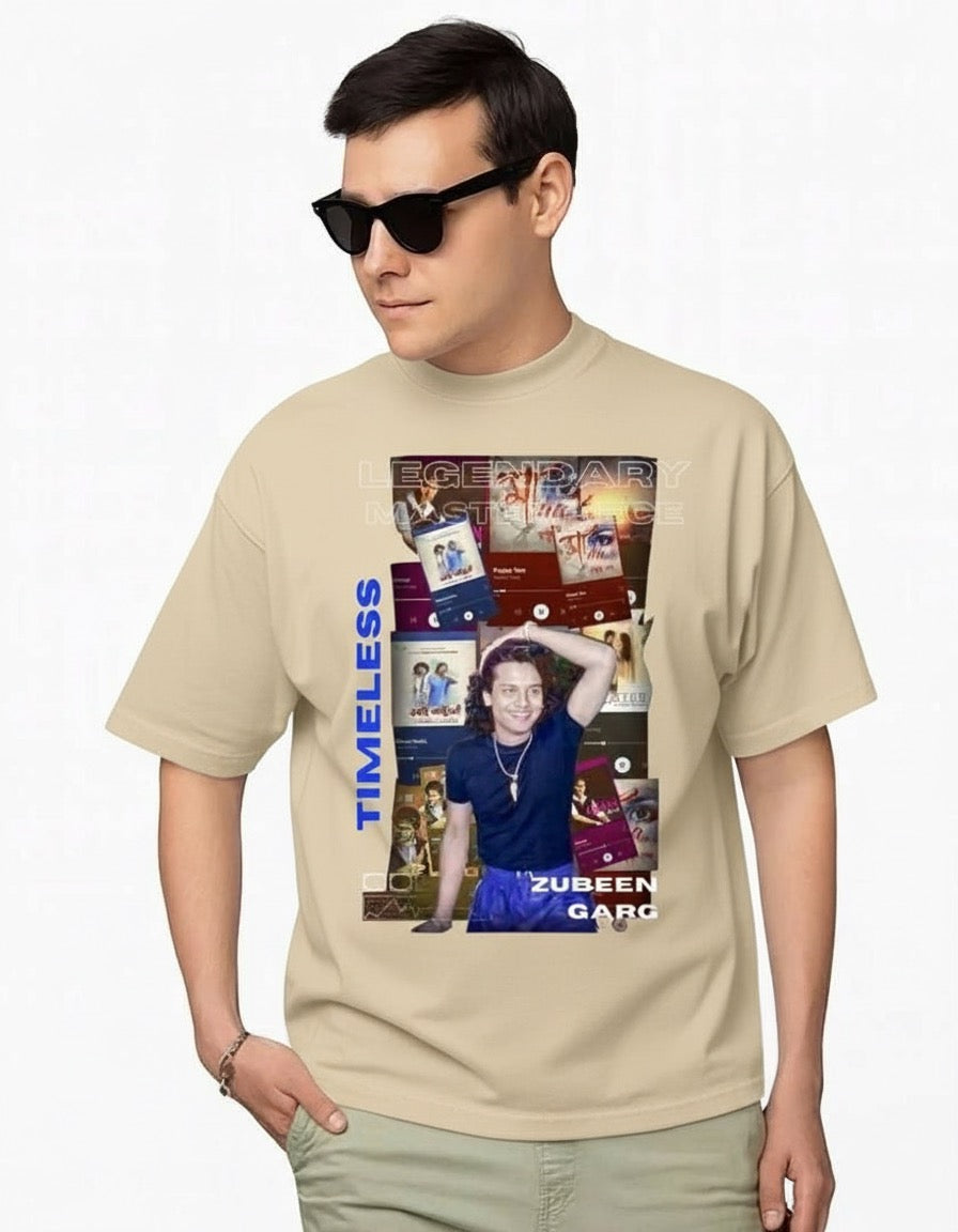 “Premium Oversized T-Shirt — Timeless Zubeen Garg Dual Print Front Back — We Tees Assam”