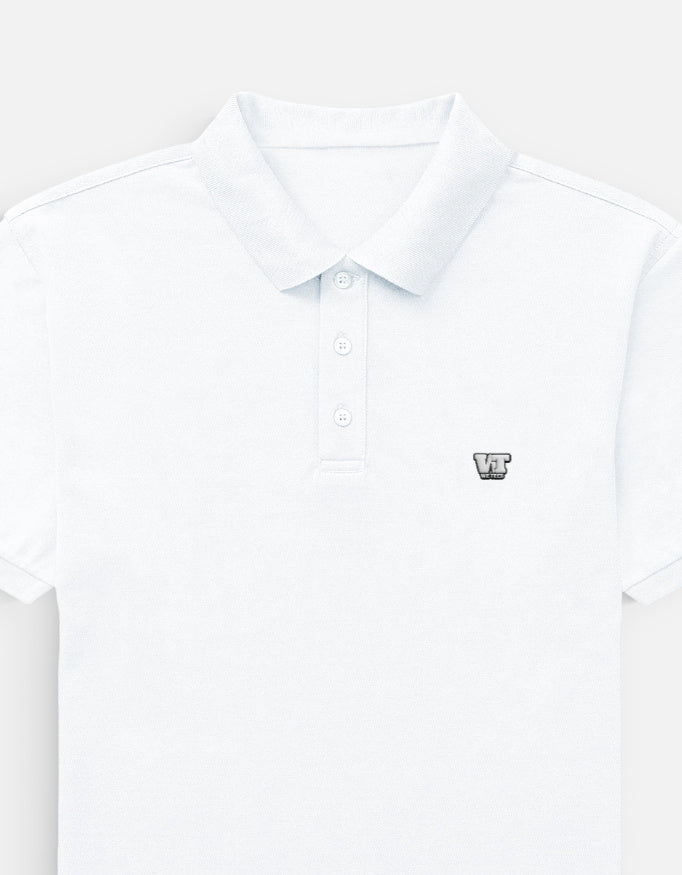 Color_White Embroidered Polo T-shirt 220 GSM