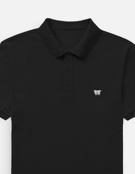 Color_Black Embroidered Polo T-shirt 220 GSM