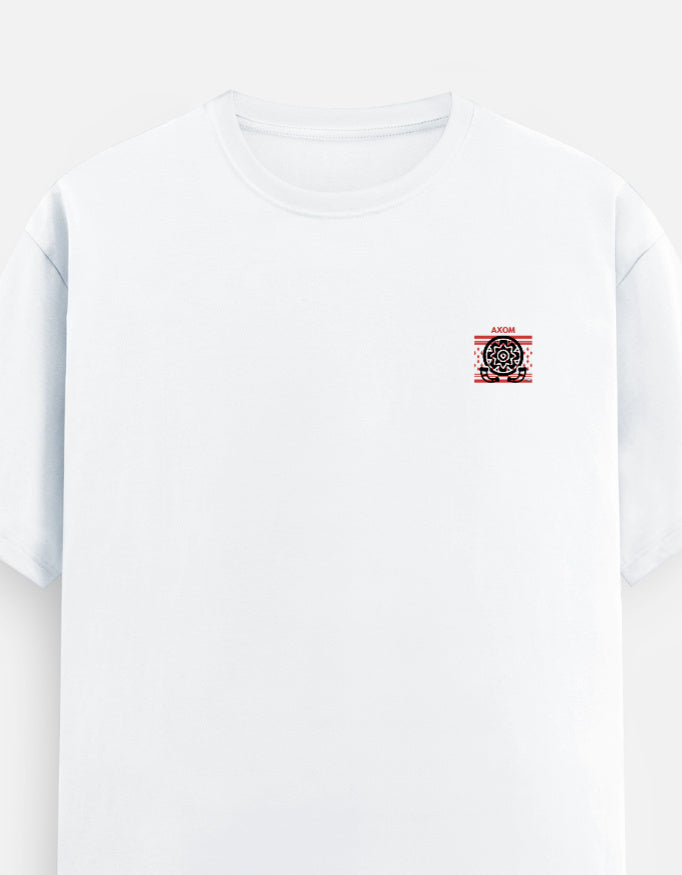Color_White WE TEES  AXOM pocket graphic T-shirt with minimal graffiti design