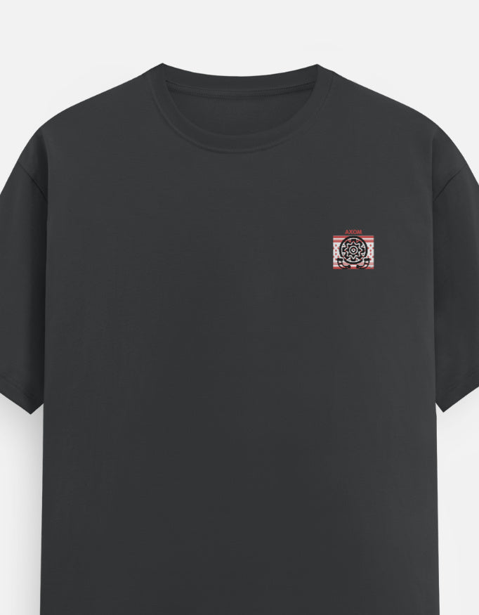 Color_SteelGrey WE TEES AXOM pocket graphic T-shirt with minimal graffiti design