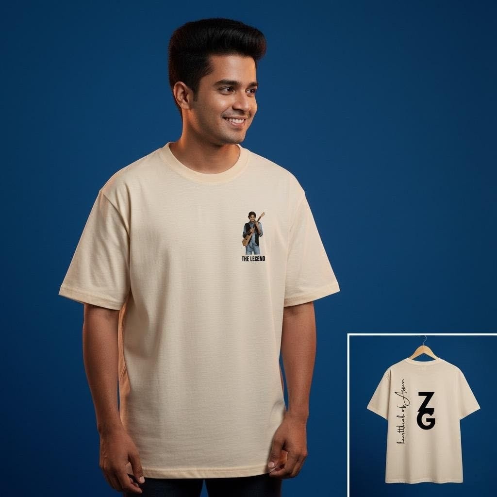 “Premium Oversized T-Shirt — Zubeen Garg The Legend Multi-Color Edition — We Tees Assam”
