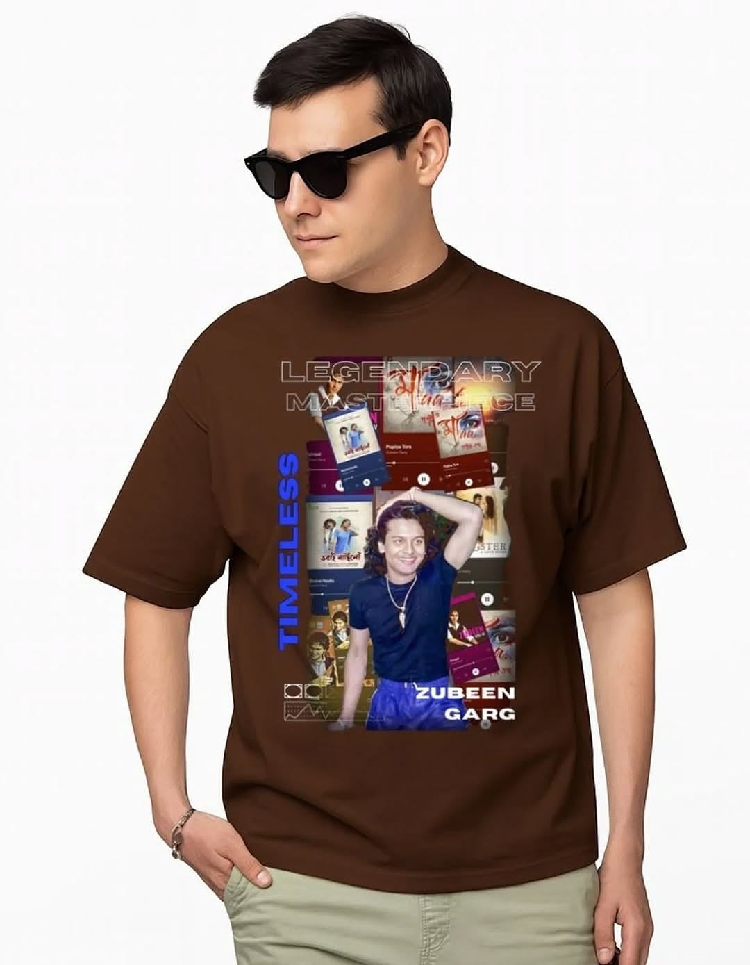 “Premium Oversized T-Shirt — Timeless Zubeen Garg Dual Print Front Back — We Tees Assam”